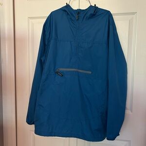 M - White Sierra Packable Rain Jacket Blue